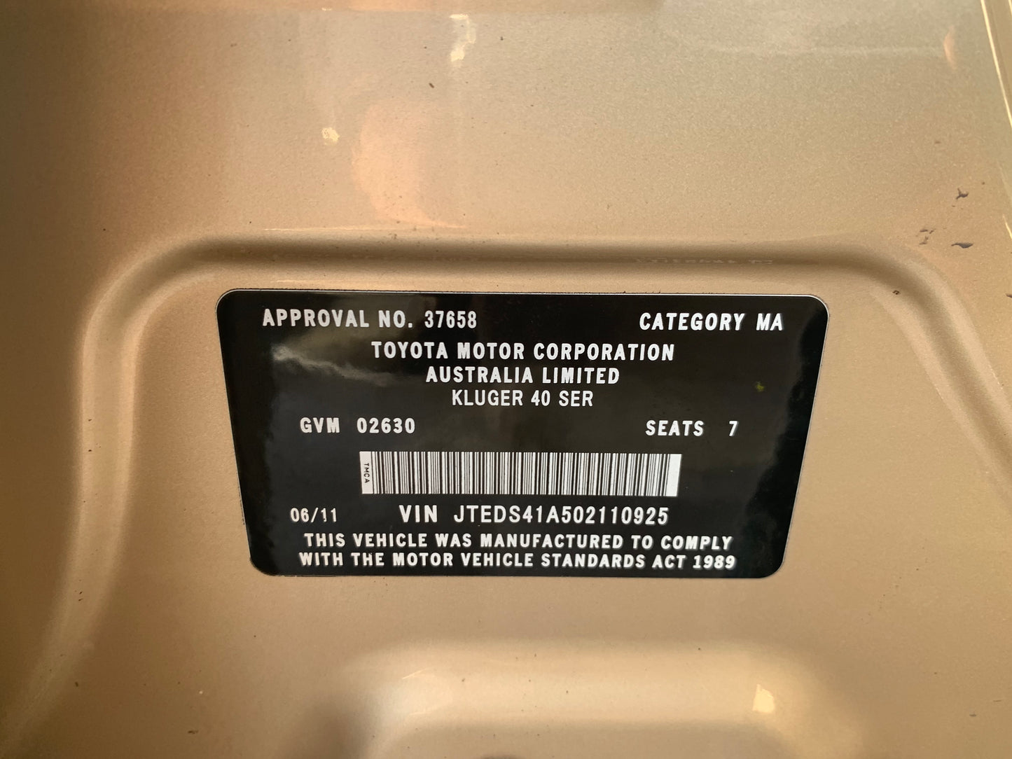 Toyota Kluger KX-R Auto 2WD
